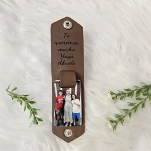 Llavero de cuero con fotografía